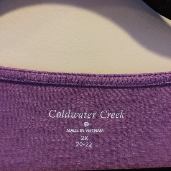 Coldwater Creek lavender knit short sleeve top size 2X - Picture 3 of 6